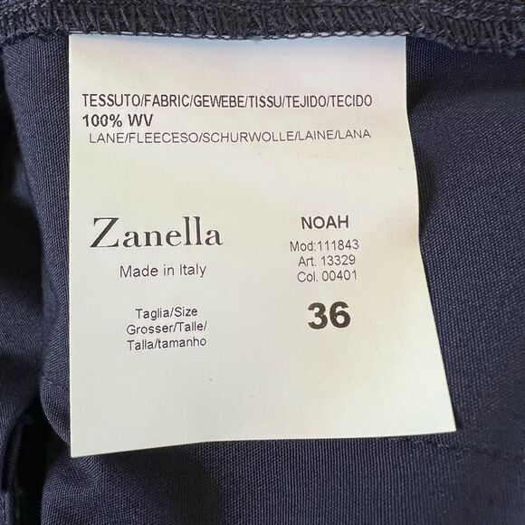 Zanella Men’s Pants Wool Noah Made in Italy Navy Blue Pockets Trousers Size 36 - Picture 6 of 8